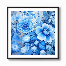 Blue Flowers Art Print