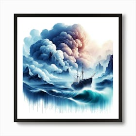 Ship In The Sea 3 Art Print