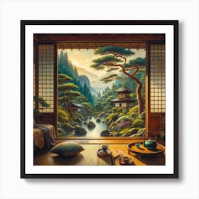 Japanese Room With A View Art Print