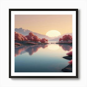 Sakura Trees Art Print