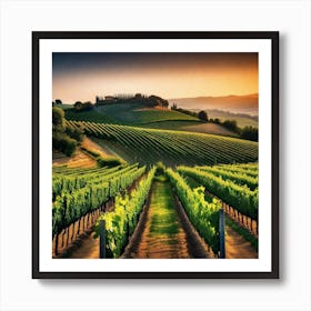 Sunset In Tuscany 4 Art Print