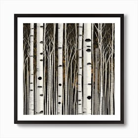 Birch trunks Art Print