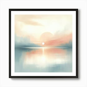 Sunset Over Water Art Poster