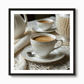 Coffee And Pearls 1 Art Print