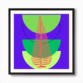 colours Fern Art Print