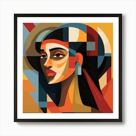 Cubism Ecuadorian Woman 03 Art Print