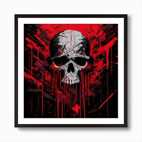 Skull With Blood 1 Art Print