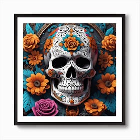 Day Of The Dead Skull 1 Art Print