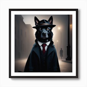 Sherlock's Detective Dog Art Print