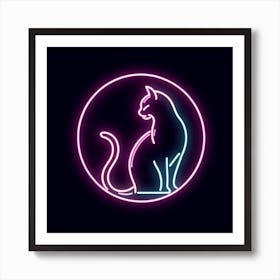 Neon Cat 2 Art Print