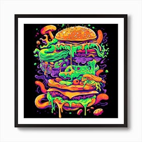 Psychedelic Burger Art Print