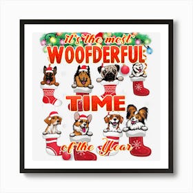 Funny Christmas Pun Dog Lover Xmas Art Print