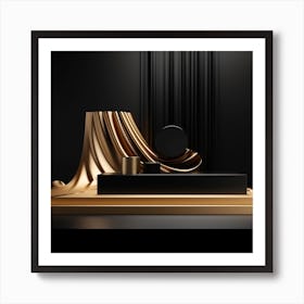 Black & Gold Luxury V3 Art Print