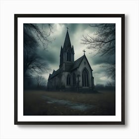 Dark Church 1 Art Print