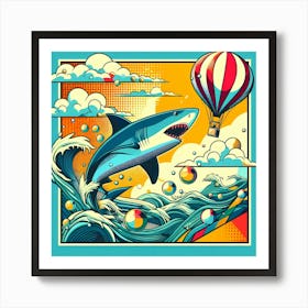 Shark In The Sea 2 Art Print