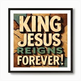 King Jesus Reigns Forever design Art Print