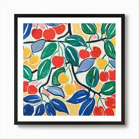 Cherries Matisse Style 3 Art Print