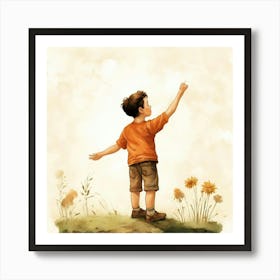 Boy Reaching For The Sky 1 Art Print