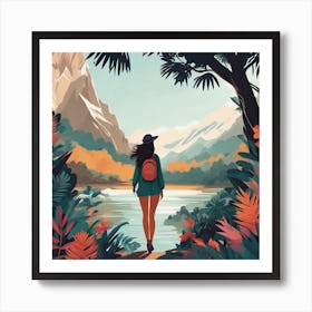 Woman in solo journey self love portrait Art Print