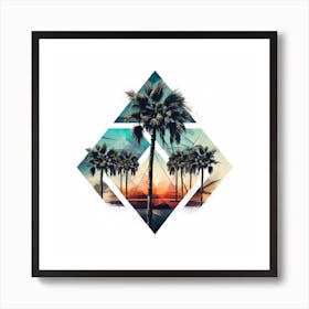 Palm Trees At Sunset Art Print