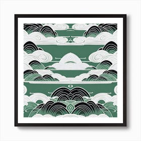 Japanese Inspired Art Flow 4 Art Print