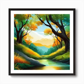 River In The Forest 9 Art Print