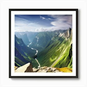 Olympic Mountain Scenery Art Print