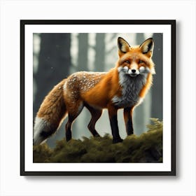 Fox In The Forest 90 Art Print