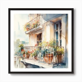 Balcony Painting Poster