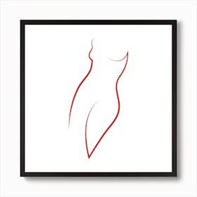 Ardor Nv11 Abstract Nude Square Line Art Print