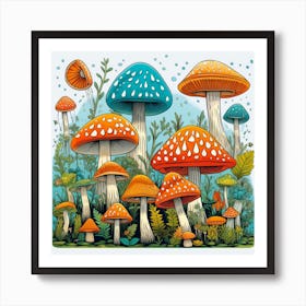 Mushroom Illustration Art Print