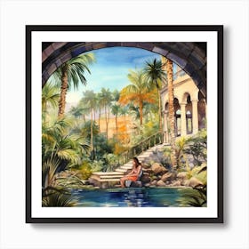 Pool In The Desert Art Print