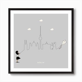 Berlin Skyline Kite Art Print