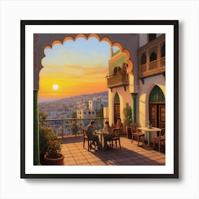 Sunset In Morocco 1 Art Print