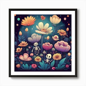 Haunted flowers Art Print