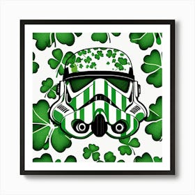 storm troupper in shamrocks Art Print