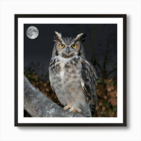 A Photo Of A Great Horned Owl With Its E 3g1xwzuwryeuymmwopzq4g 4a5k11mmsoawarjg Ja6zw Art Print