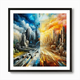 Futuristic Cityscape 1 Art Print