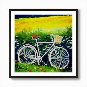 Bicycle In A Field Art Print