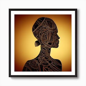 Golden Silhouette Art Print