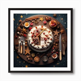 Christmas Cake 1 Art Print