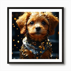 Dog In The Rain Art Print