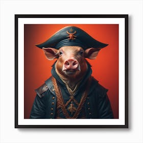 Pirate Pig Art Print