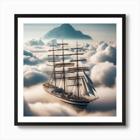 Sailing Ship In The Clouds 2 Art Print