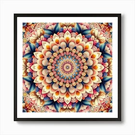 Flowers Mandala 1 Art Print