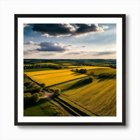 Drone Rural Farm Field Aerial Land Agricultural Crop Countryside Environment Agriculture (7) Art Print