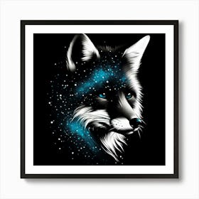 Fox and night sky Art Print