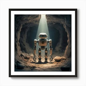 Robot In The Cave Art Print