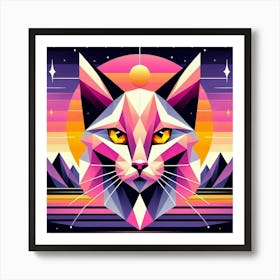 Echo Low Poly Cat Art Print