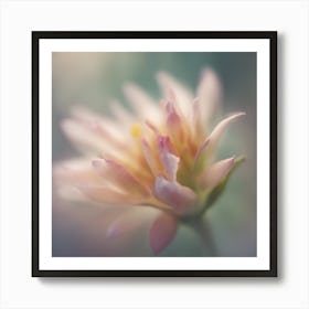 A Close Up Of A Delicategentle Petals Bud Just Beginning To Bloom, With Soft Petals And Hints Of Vib Art Print